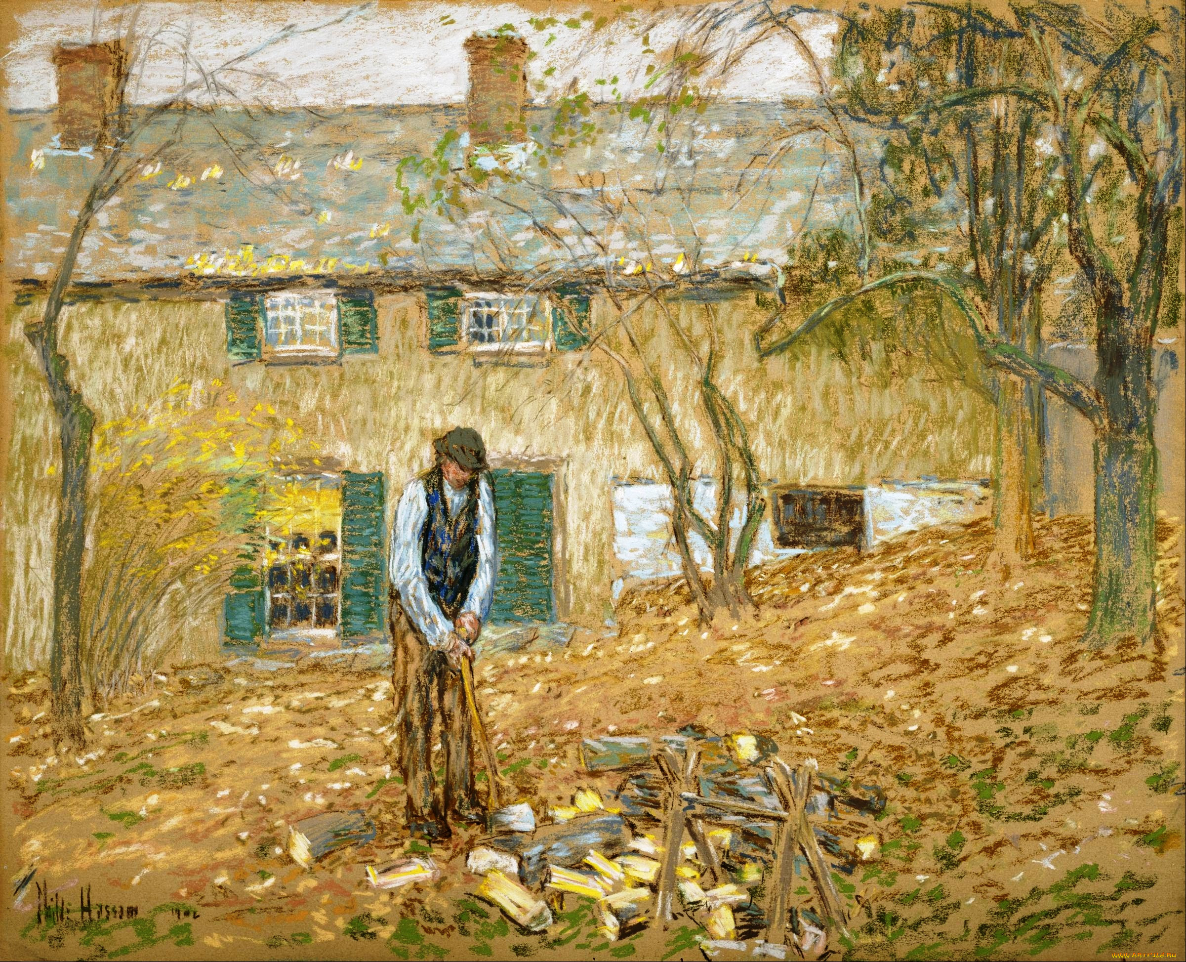 woodchopper, , frederick childe hassam, , , , , , , 